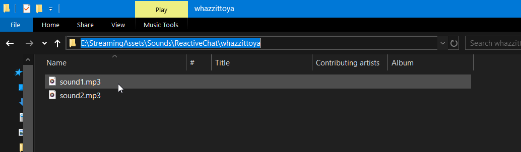 Sound folder structure